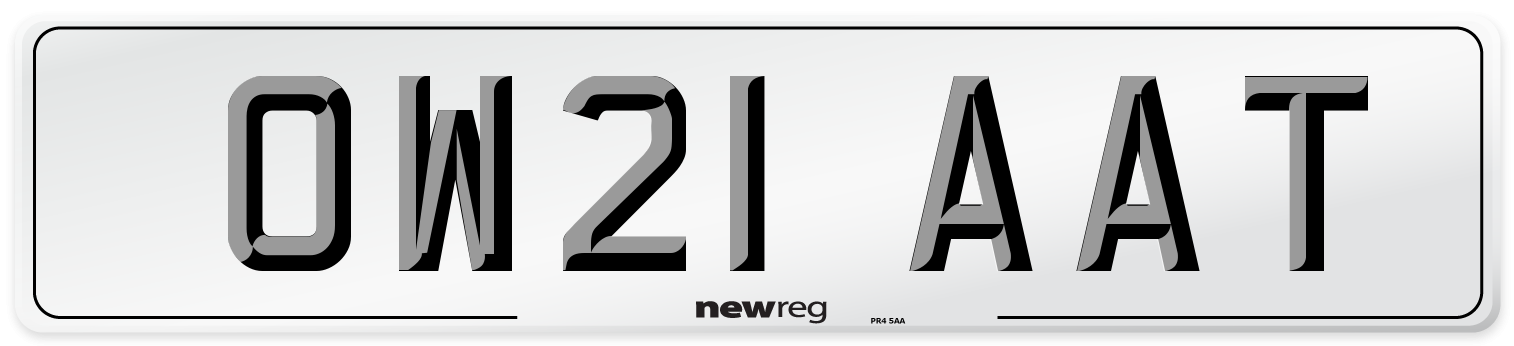 OW21 AAT Number Plate from New Reg